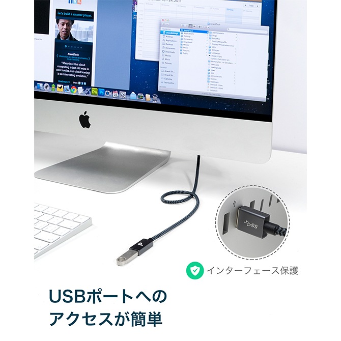 RAMPOW RAF01 50cm Gray & Black USB A/M to USB A/F cable USB Aʥ to USB Aʥ᥹ ֥ USBĹ֥ USB3.1 Gen USB3.0 5Gbps ®ǡž USB Ĺ  ͵ å 