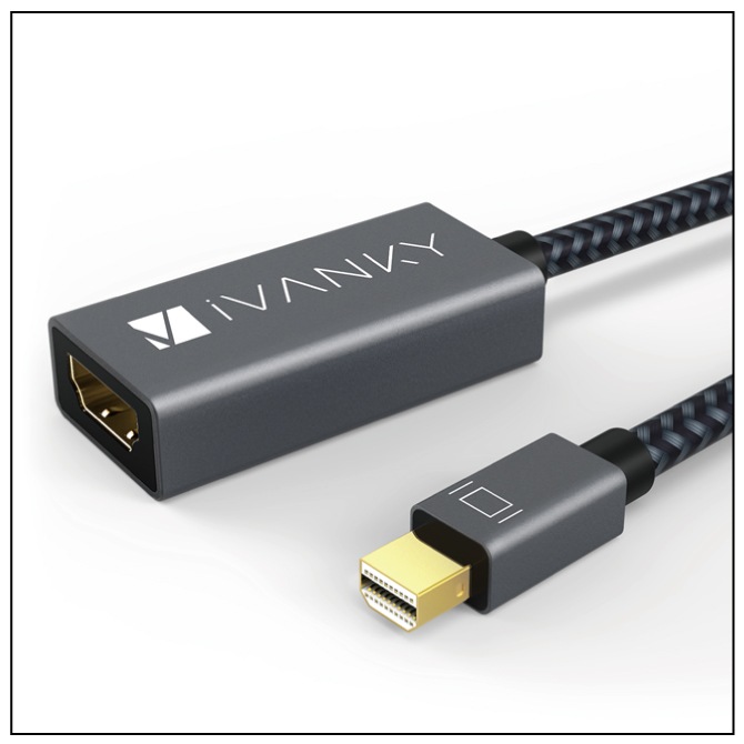 iVanky VBL01 VBL03 0.2m Grey & Black Silver Mini DisplayPort to HDMI Ѵץ Thunderbolt 2 to HDMI ߥ˥ǥץ쥤ݡ ܥ Apple Mac Macbook Air Pro iMac Microsoft Surface Pro Dock,TV