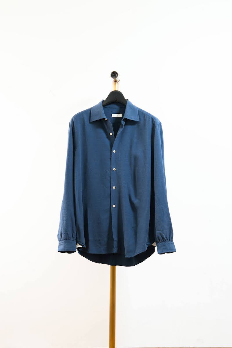 Windsor wide collar shirt (Silk nep kersey)