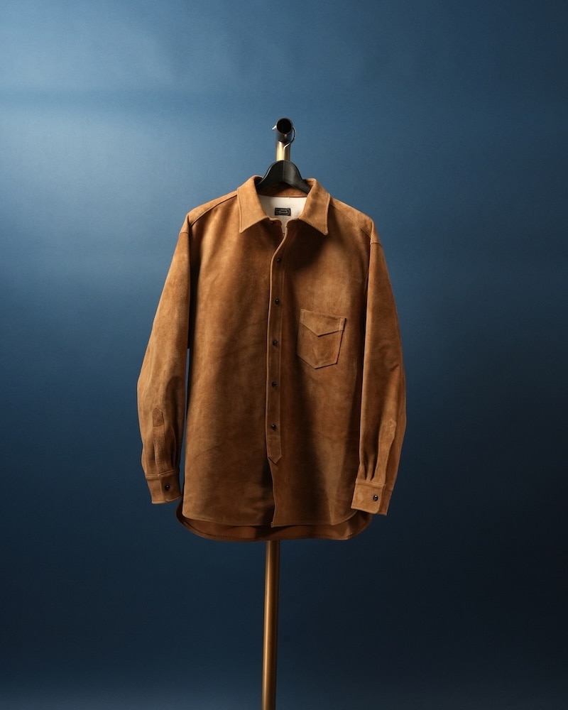 Suede Dress Shirt / CAMEL