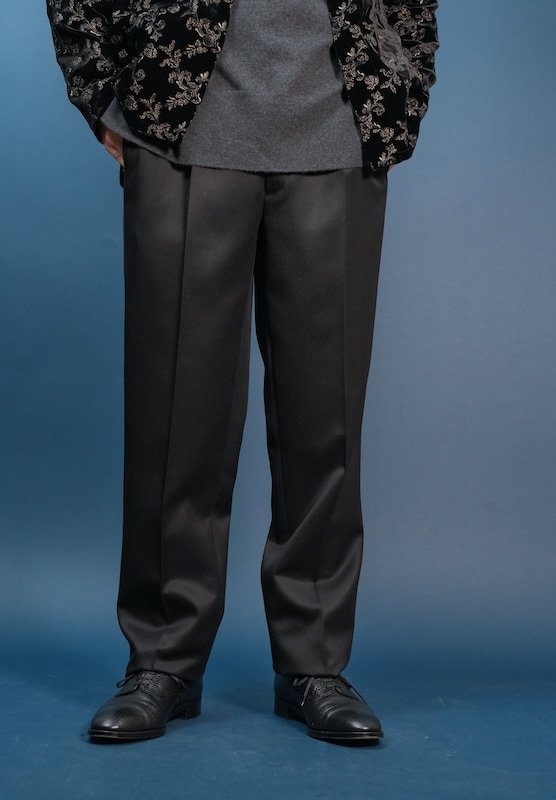【Single-pleated】One-pleat wool trousers