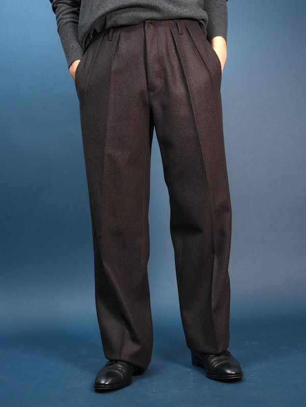 【Hollywood】Two-pleats Melton trousers