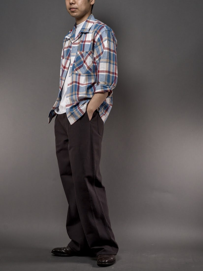 Plaid Open Collar Shirt