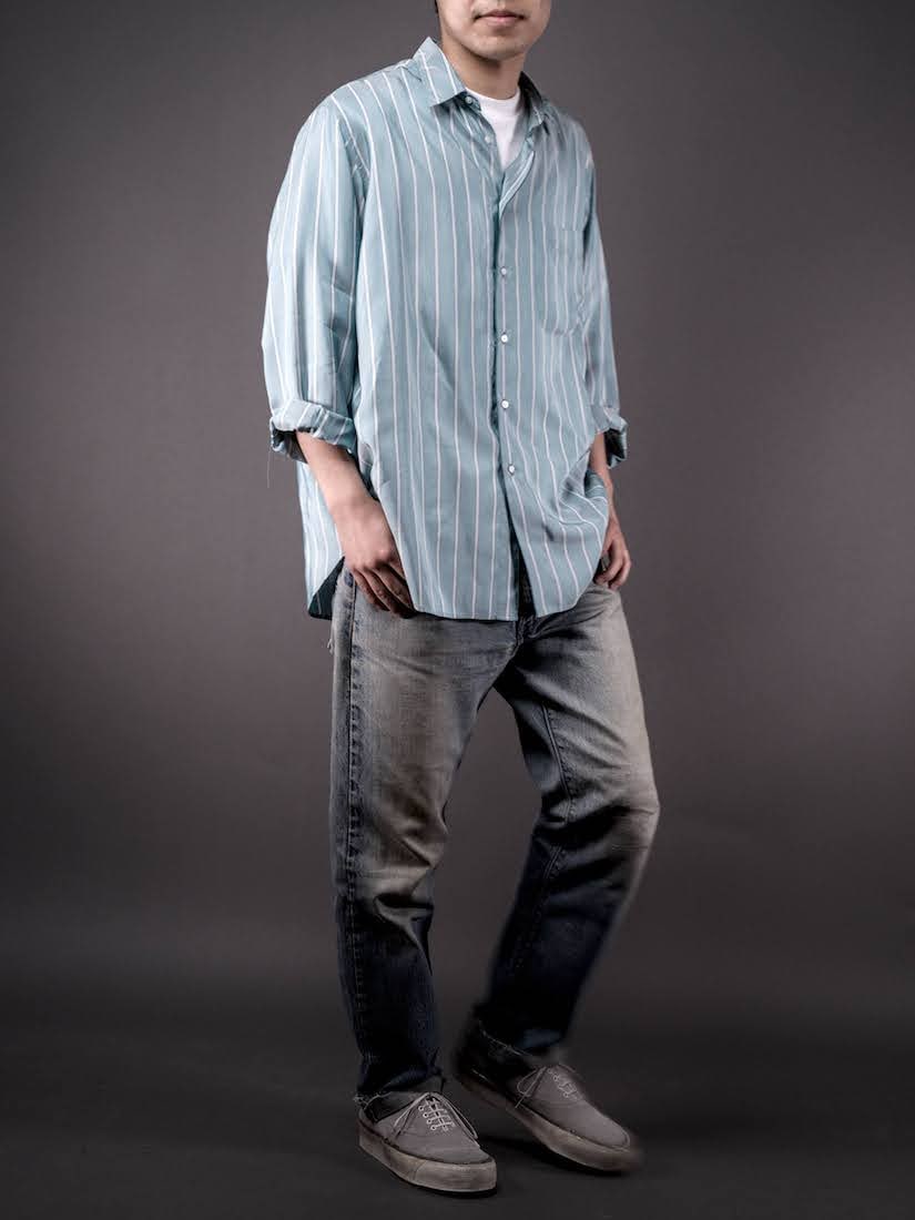 ALF SILK GREEN STRIPE(SHIRT138)