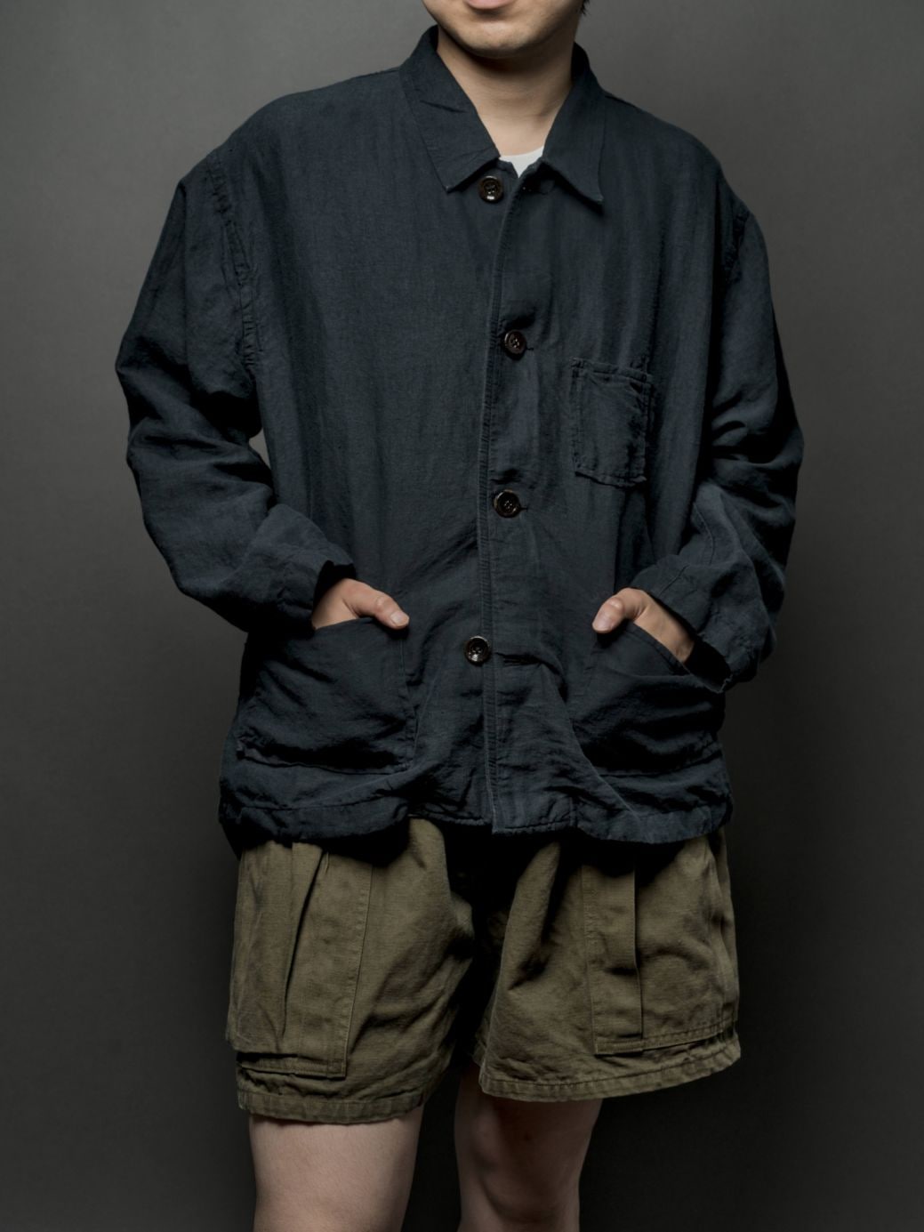 Box blouson /High count hemp