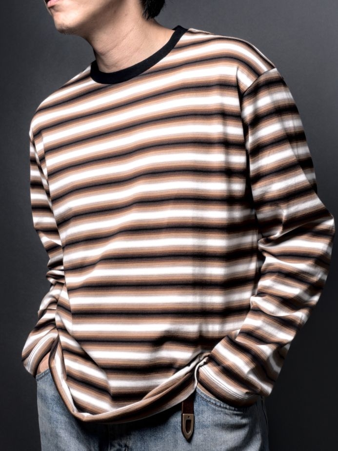 GRADATION CREW NECK LONG SLEEVE T-SHIRT