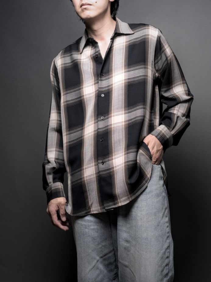 OMBRE CHECK REGULAR COLLAR SHIRT
