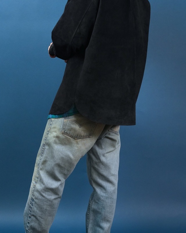 Suede Dress Shirt / BLACK