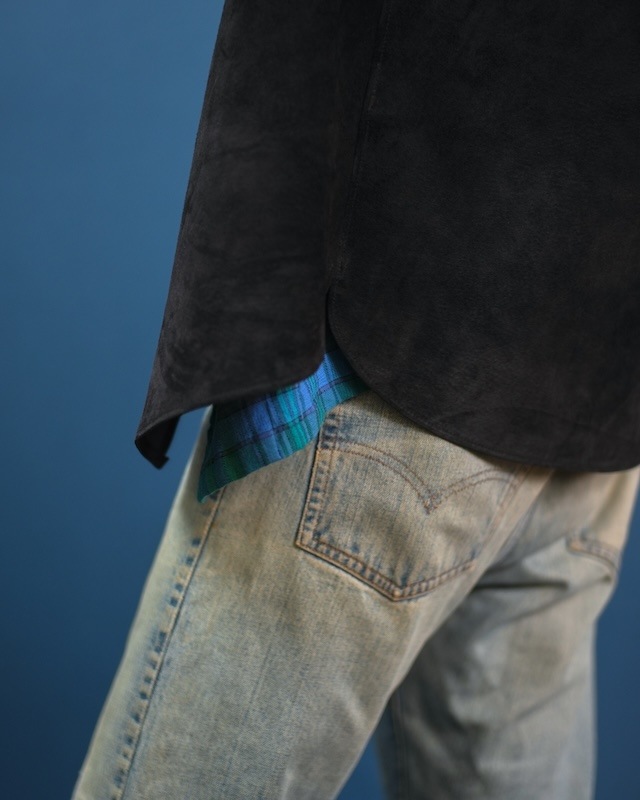 Suede Dress Shirt / BLACK