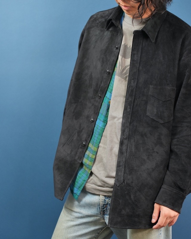 Suede Dress Shirt / BLACK