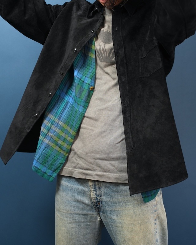 Suede Dress Shirt / BLACK