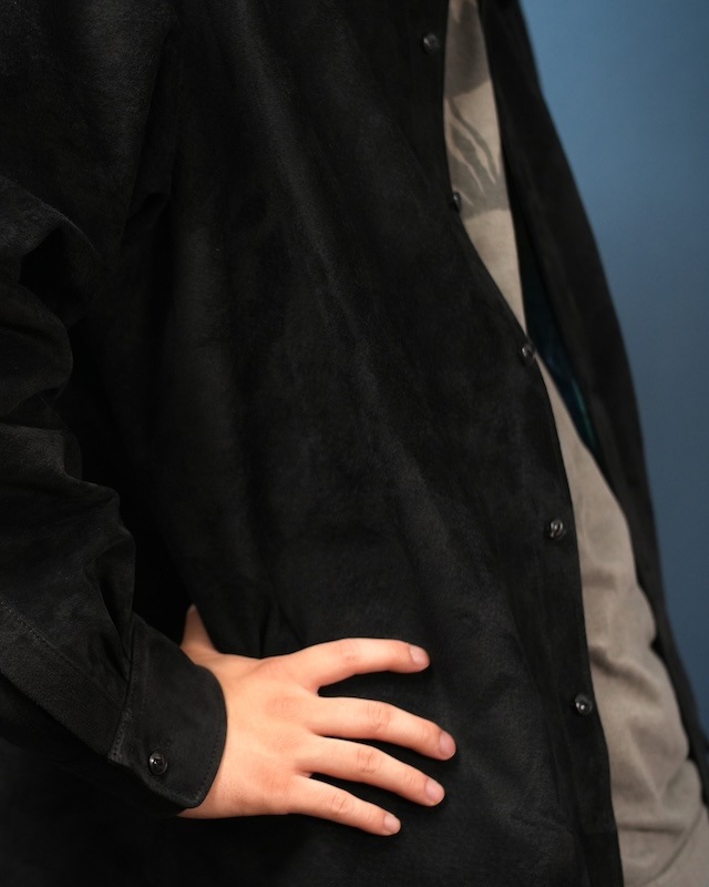 Suede Dress Shirt / BLACK