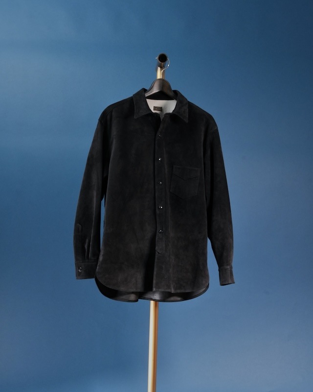 Suede Dress Shirt / BLACK
