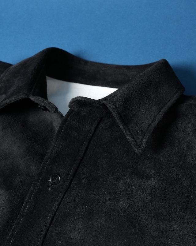 Suede Dress Shirt / BLACK