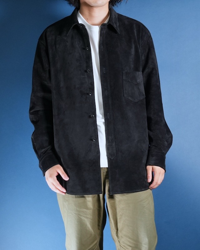 Suede Dress Shirt / BLACK