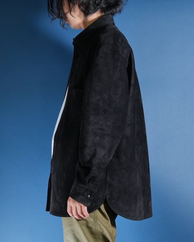 Suede Dress Shirt / BLACK