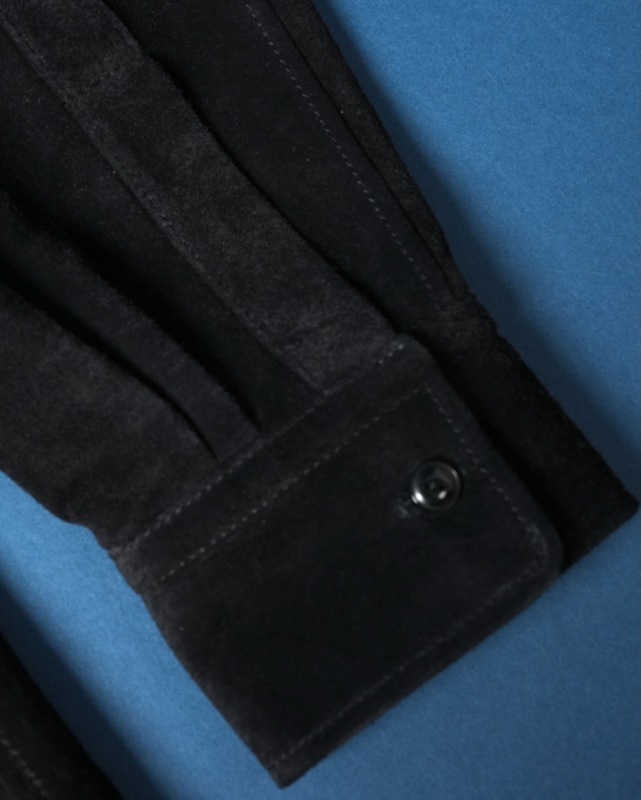 Suede Dress Shirt / BLACK