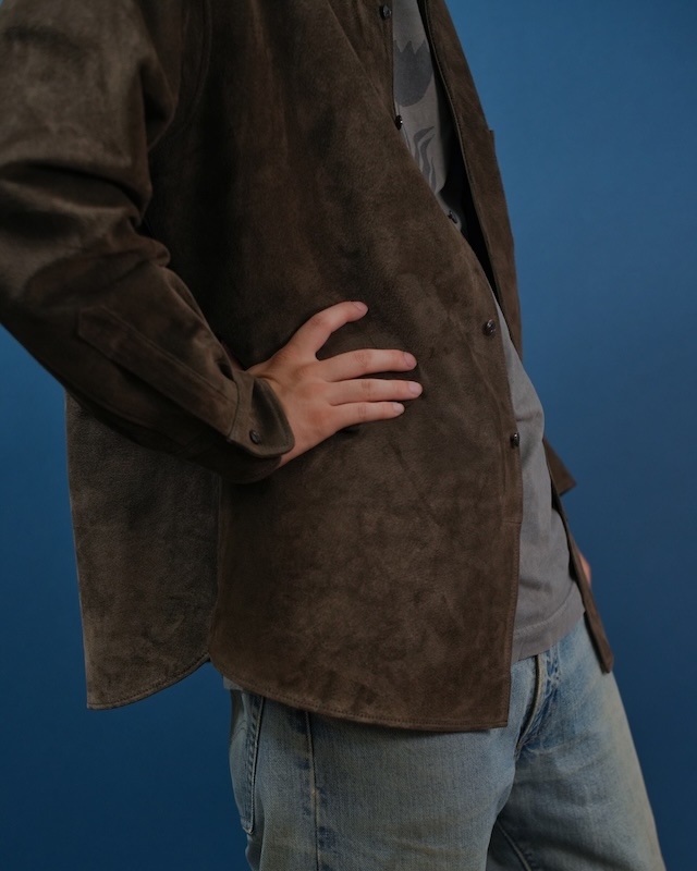 Suede Dress Shirt/ Dark BROWN