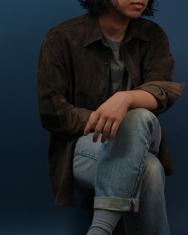 Suede Dress Shirt/ Dark BROWN
