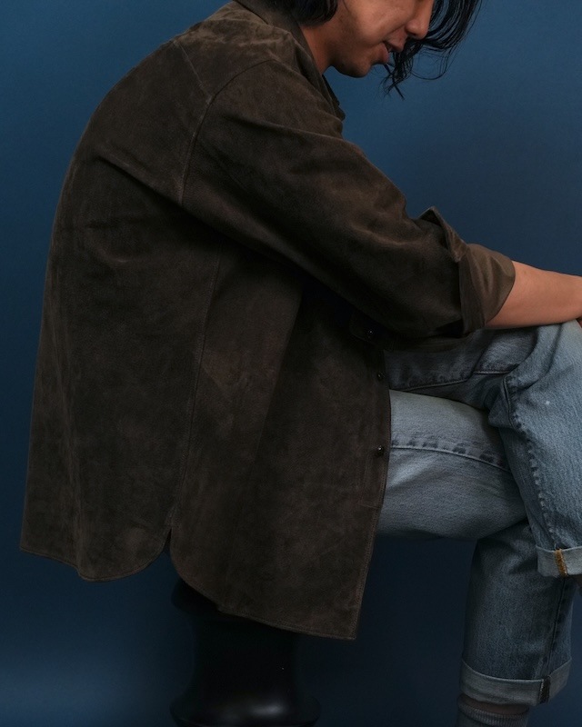 Suede Dress Shirt/ Dark BROWN