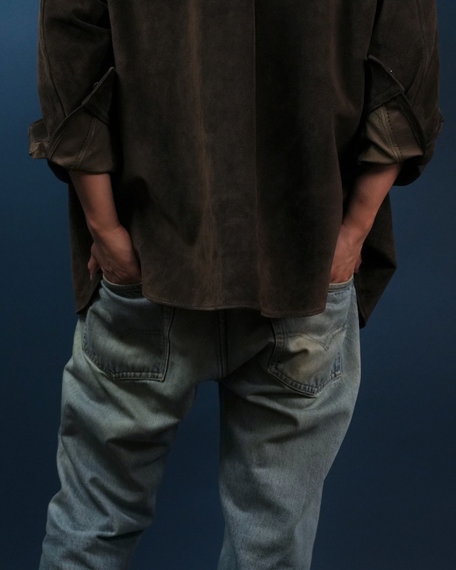 Suede Dress Shirt/ Dark BROWN