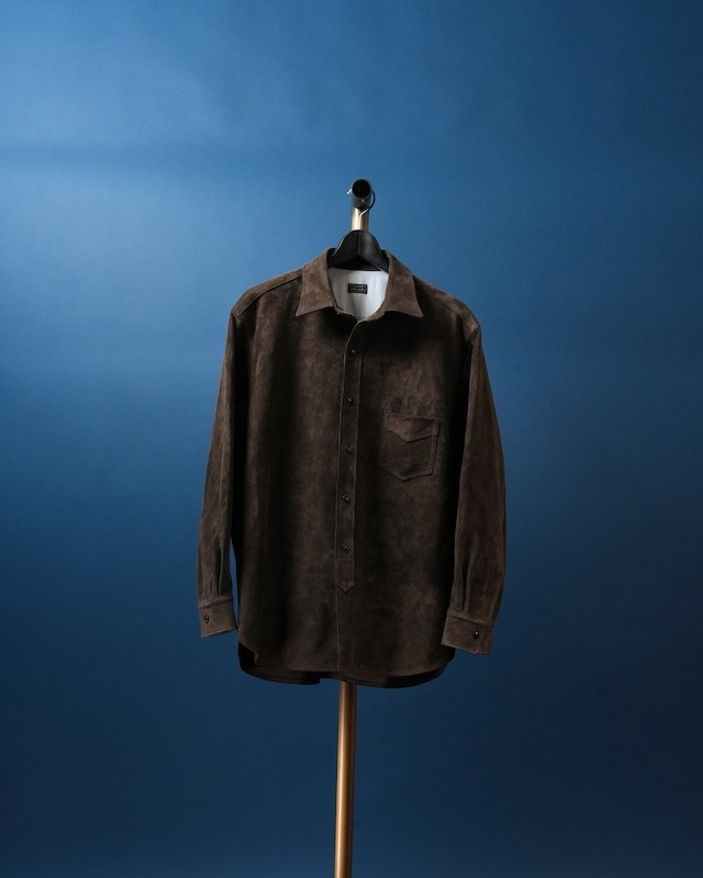 Suede Dress Shirt/ Dark BROWN