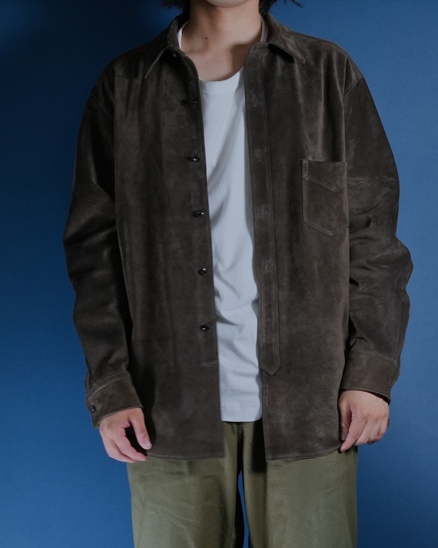 Suede Dress Shirt/ Dark BROWN
