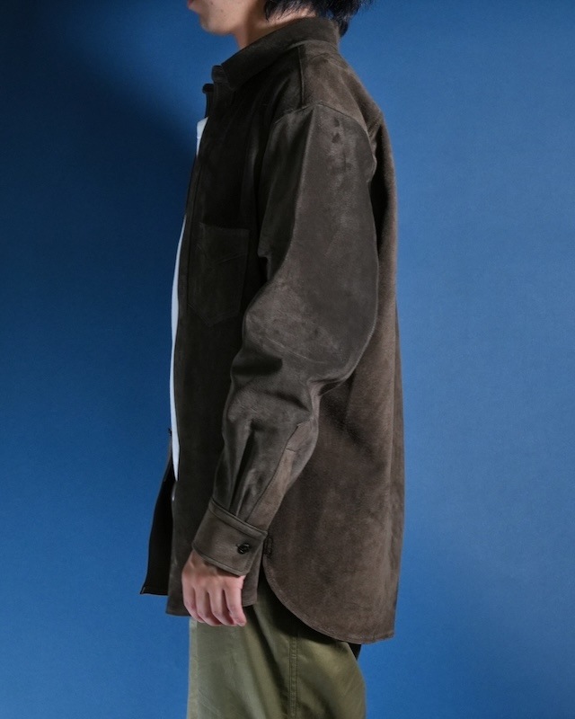 Suede Dress Shirt/ Dark BROWN