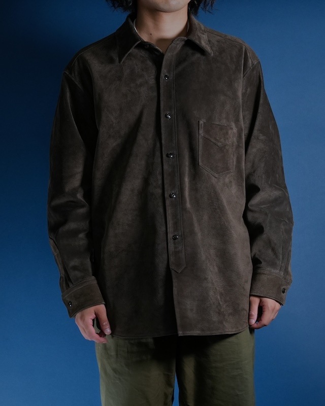 Suede Dress Shirt/ Dark BROWN