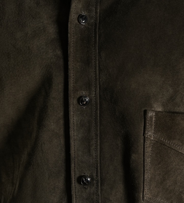 Suede Dress Shirt/ Dark BROWN