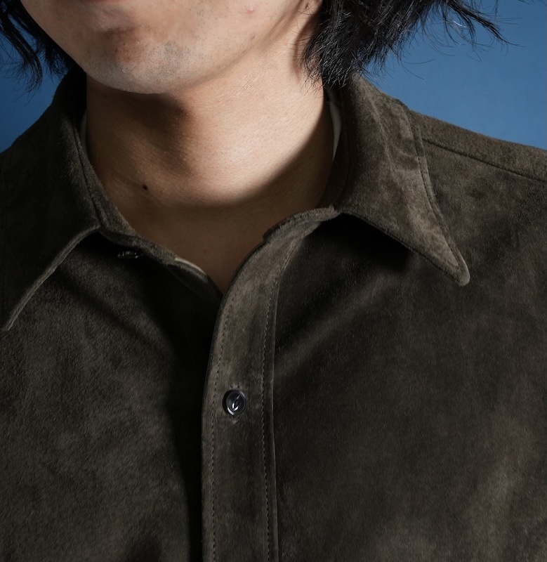 Suede Dress Shirt/ Dark BROWN