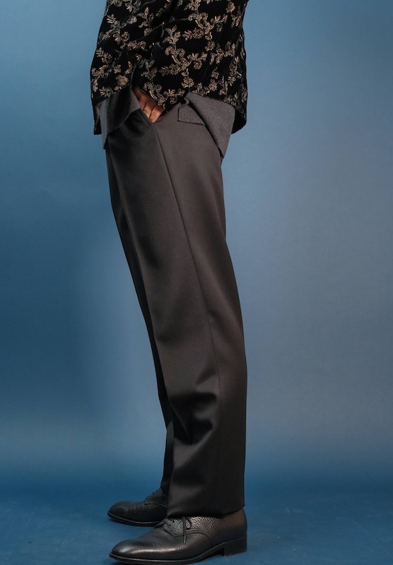 【Single-pleated】One-pleat wool trousers