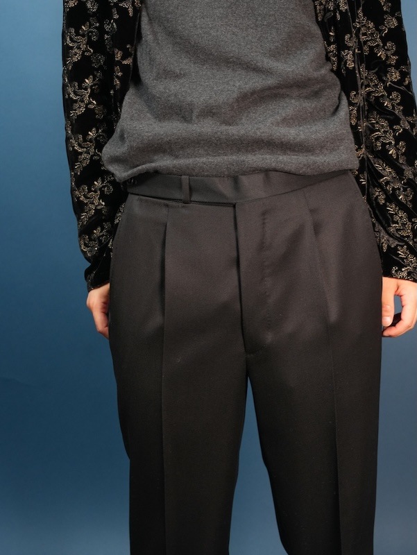 【Single-pleated】One-pleat wool trousers