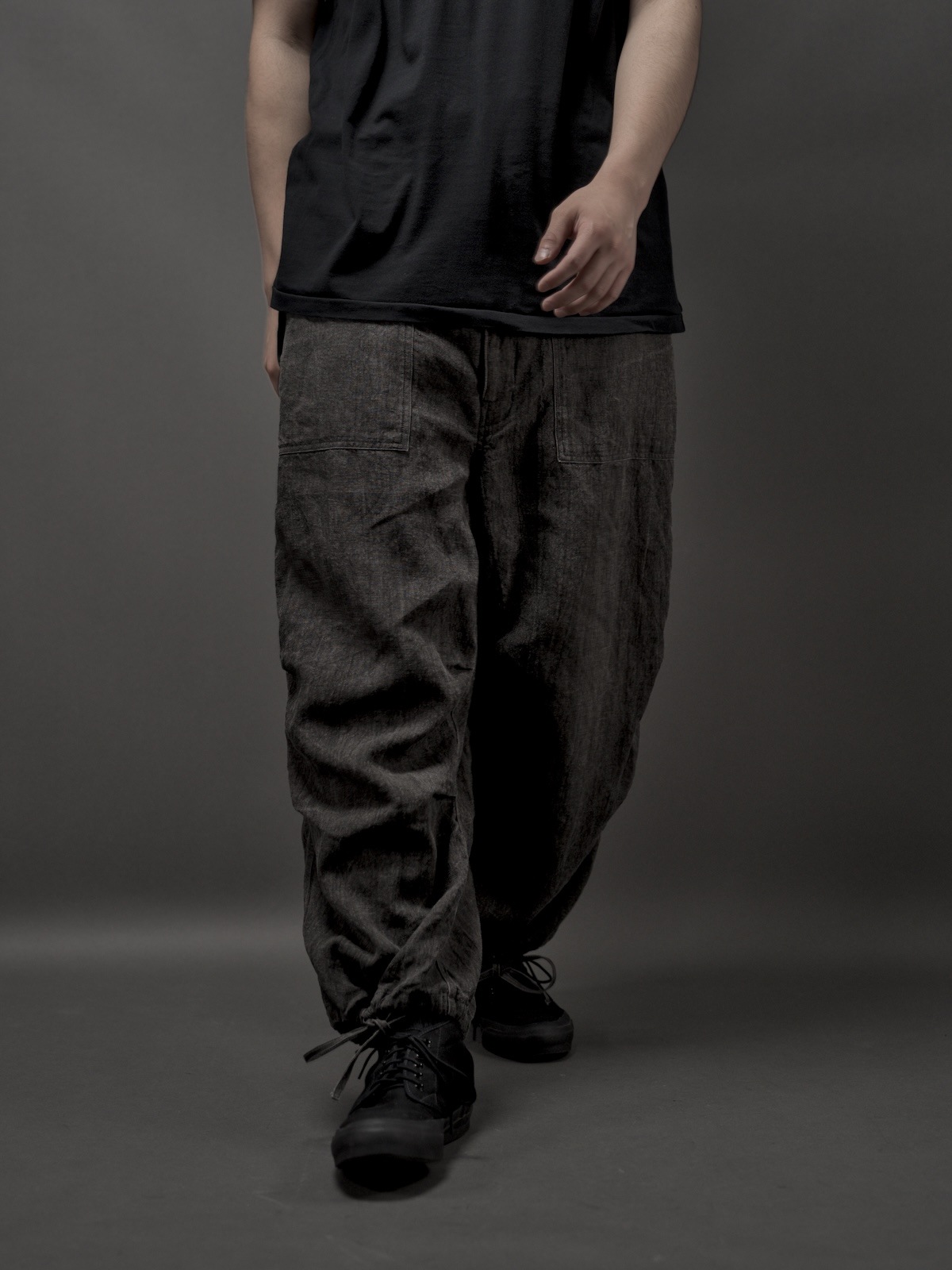 Drawstring over pants / Ink Dyed