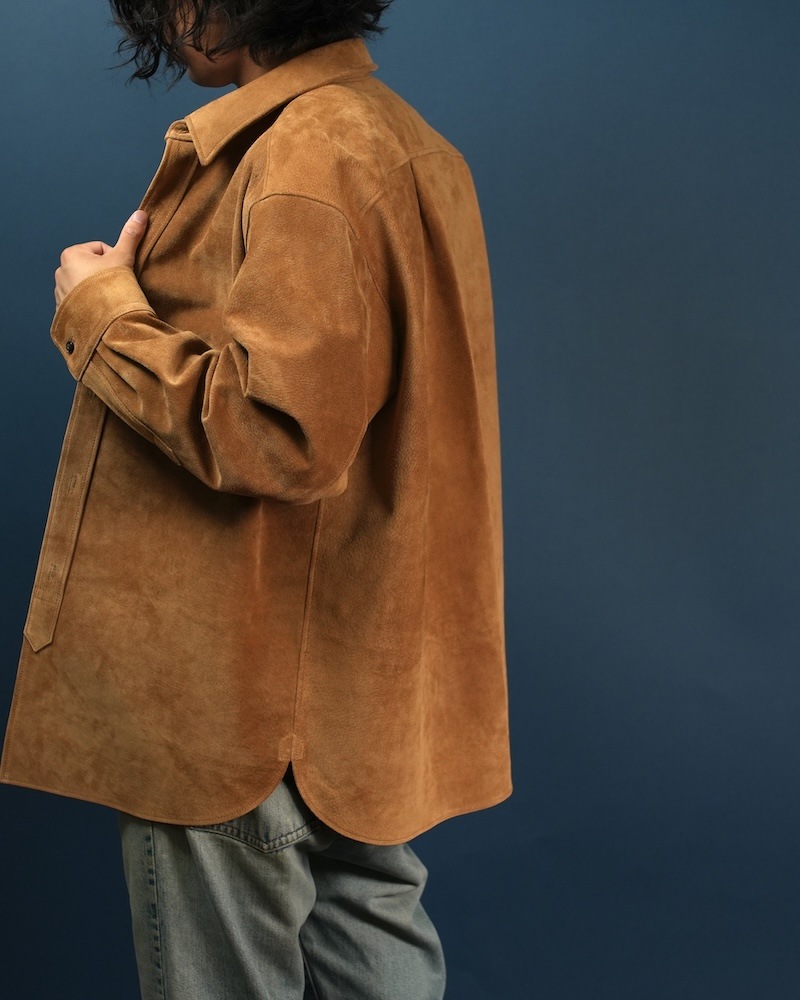 Suede Dress Shirt / CAMEL
