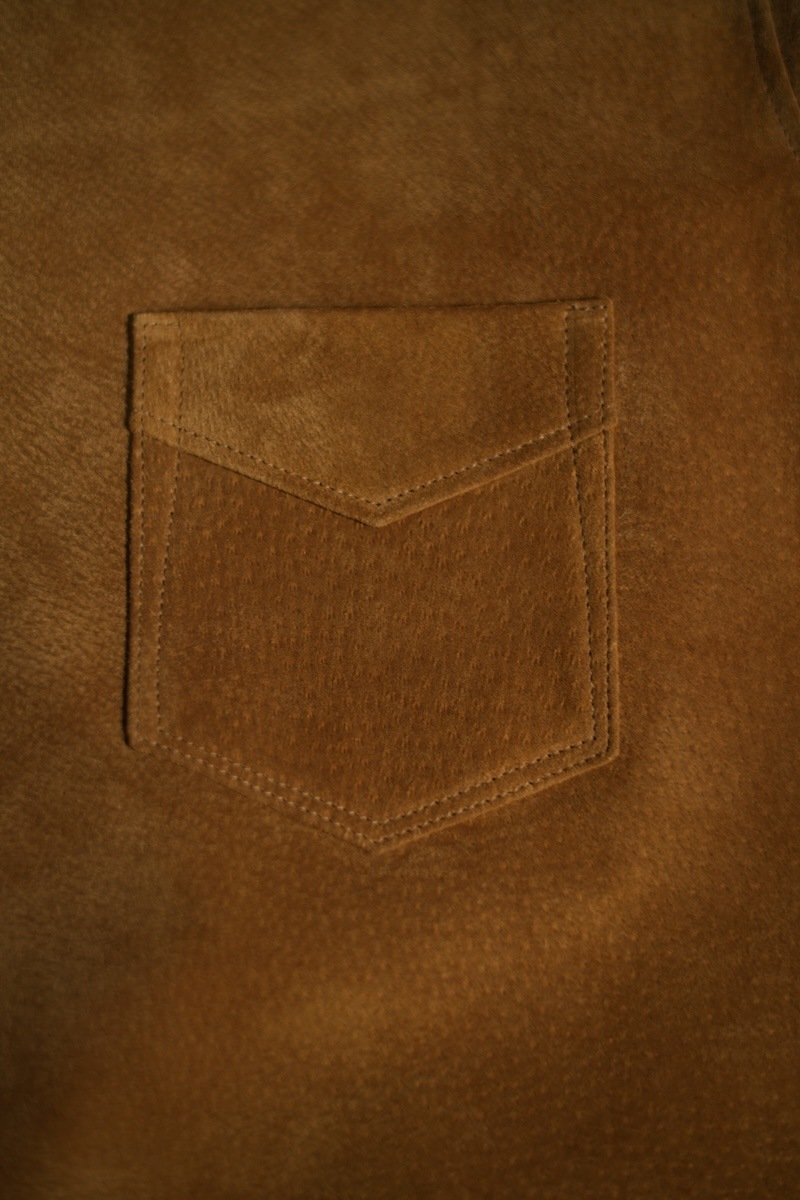 Suede Dress Shirt / CAMEL