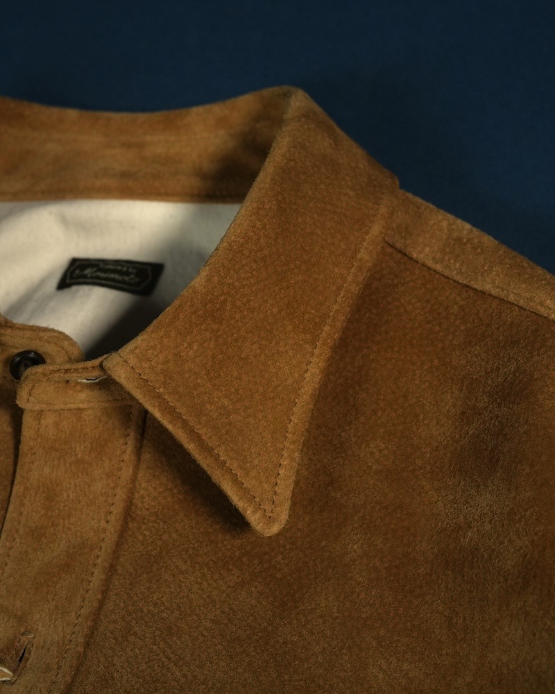 Suede Dress Shirt / CAMEL