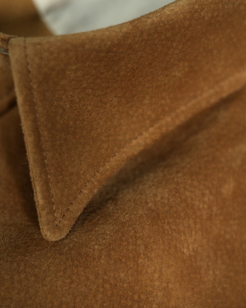 Suede Dress Shirt / CAMEL