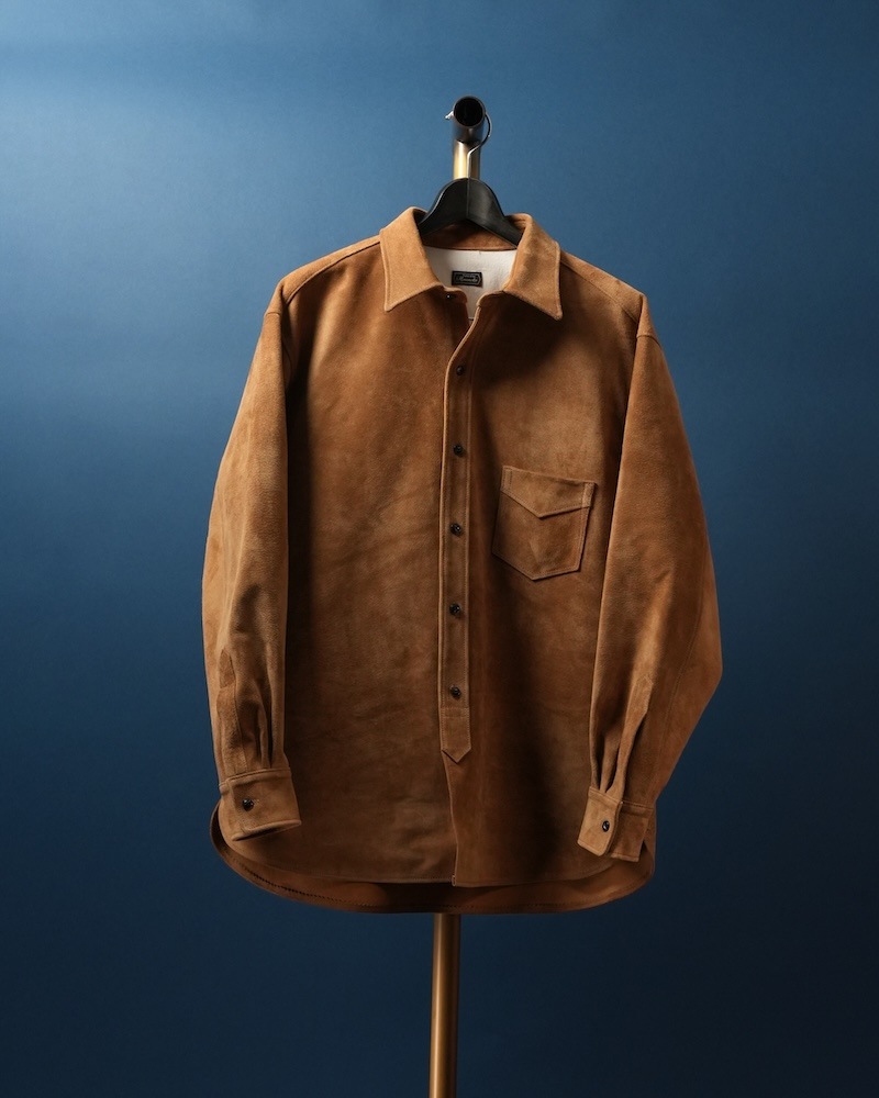 Suede Dress Shirt / CAMEL