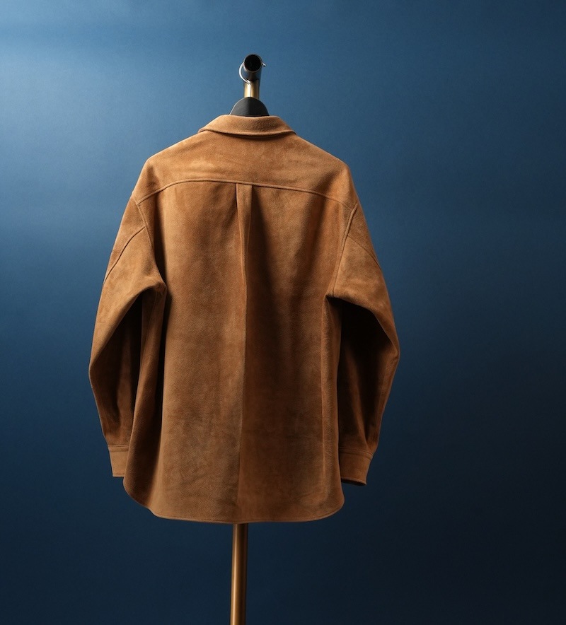 Suede Dress Shirt / CAMEL