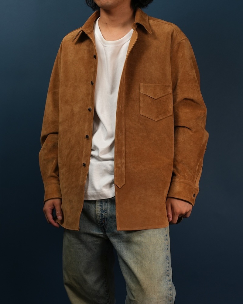 Suede Dress Shirt / CAMEL