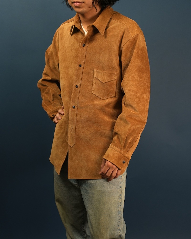 Suede Dress Shirt / CAMEL