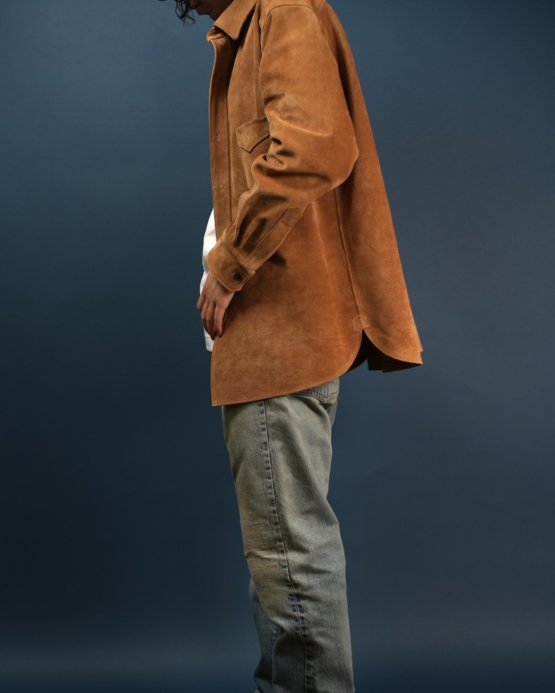 Suede Dress Shirt / CAMEL