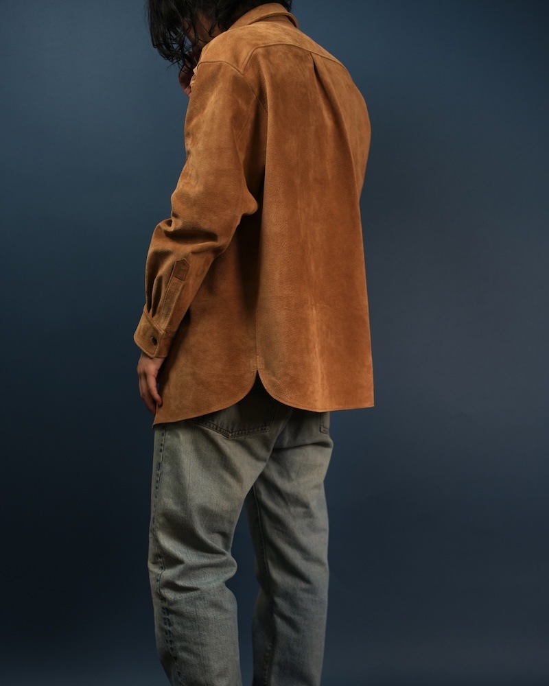 Suede Dress Shirt / CAMEL