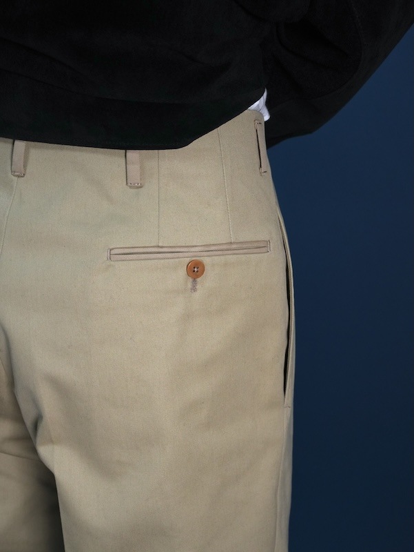 【Hollywood】Two-pleats cotton trousers