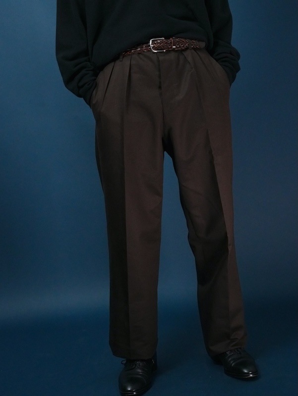 【Hollywood】Two-pleats cotton trousers