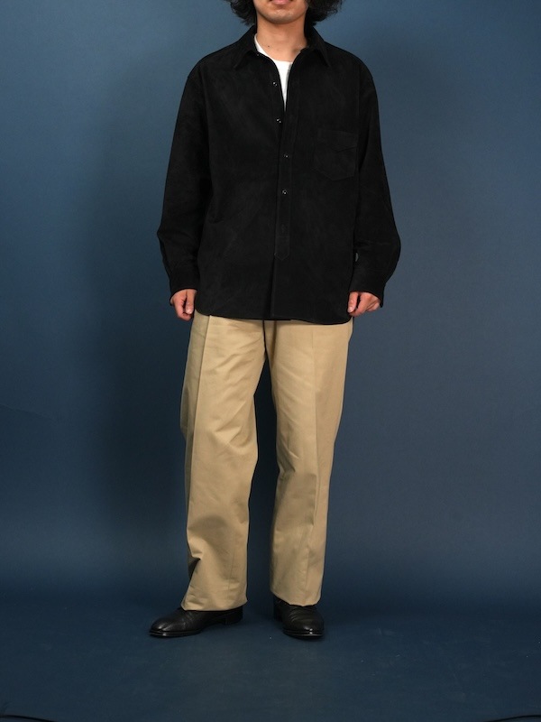 【Hollywood】Two-pleats cotton trousers