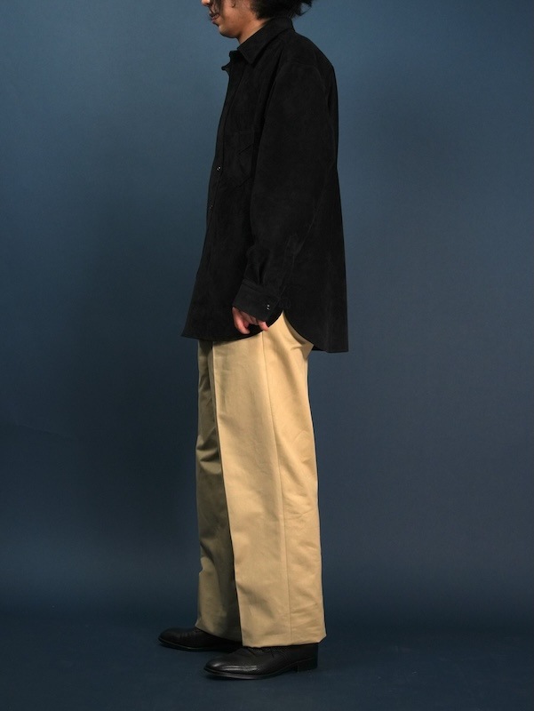 【Hollywood】Two-pleats cotton trousers