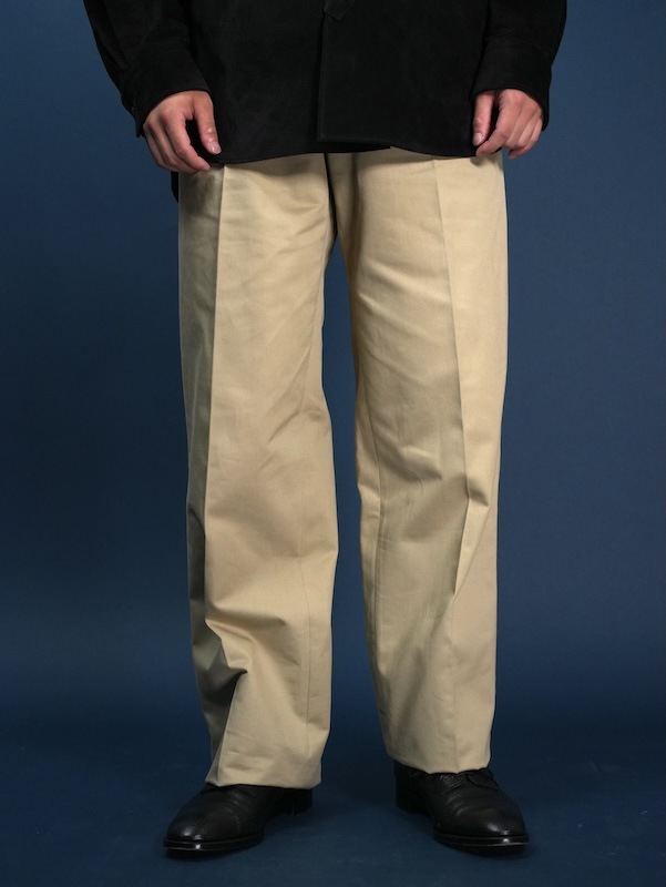 【Hollywood】Two-pleats cotton trousers