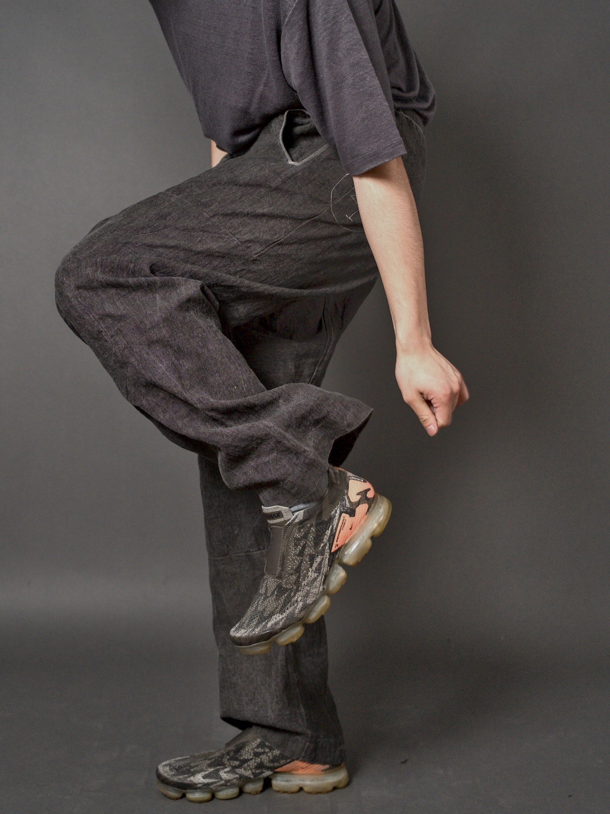 Drawstring Numbering pants / Ink Dyed